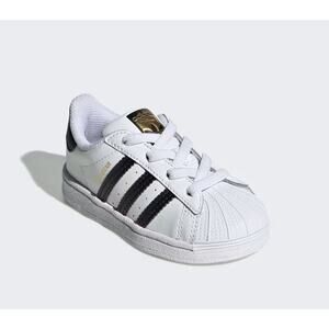 Adidas Kids‎ Leather Superstar Sneakers Shoes Athletic White and Black Size 8.5